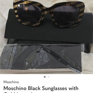 Moschino Black Sunglasses with Gold Accents